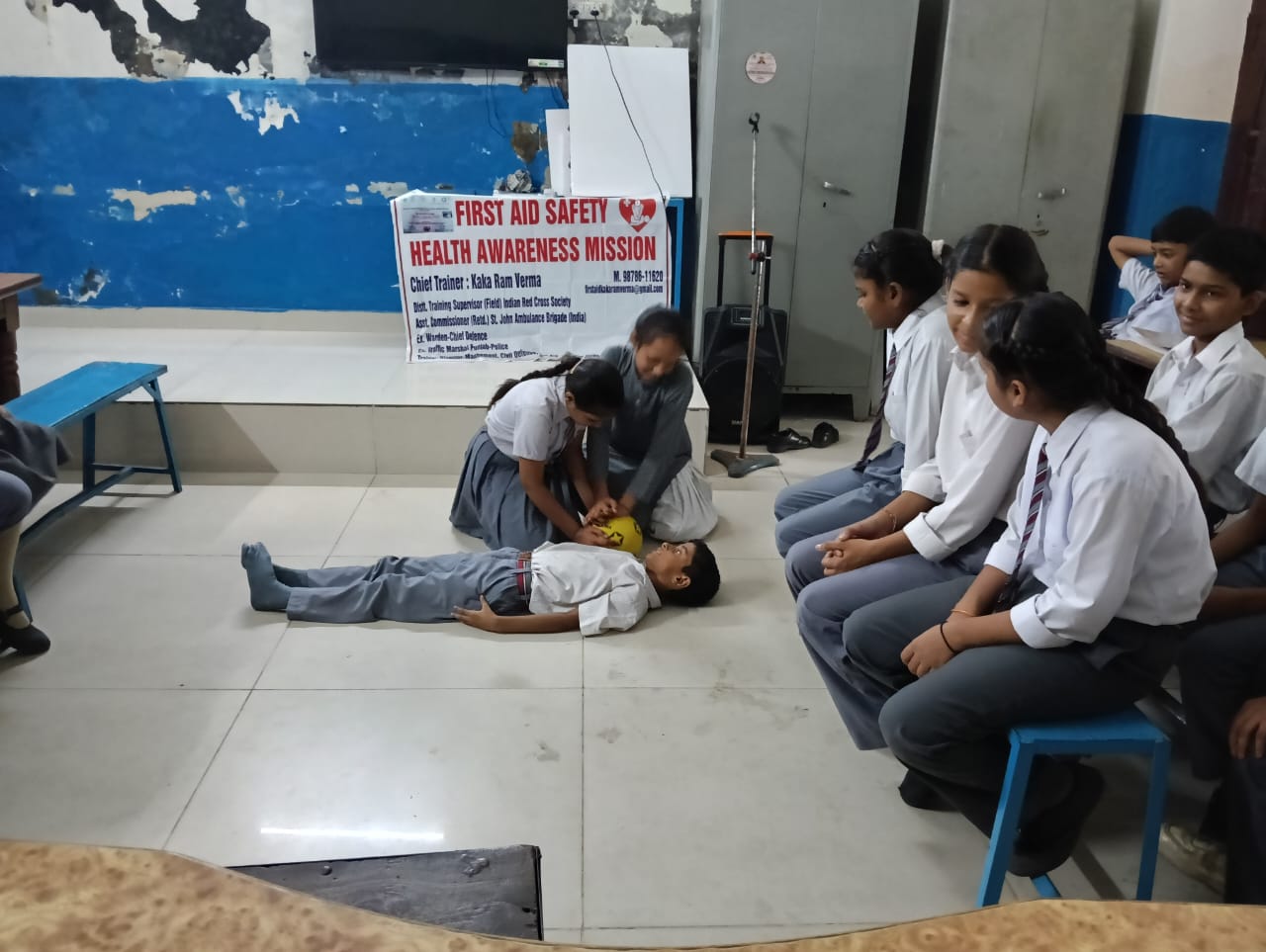 Children are also being taught CPR BLS.